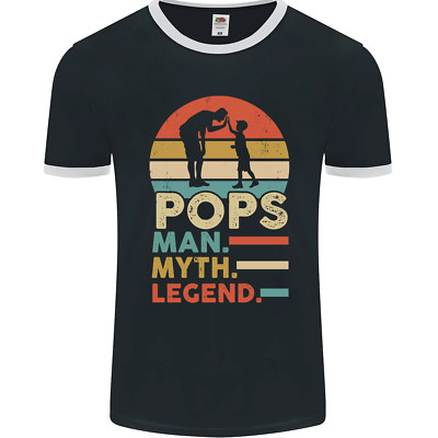 Pops Man Myth Legend lustiges Vatertag Herren Ringer T-Shirt FotL