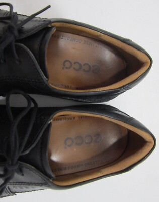 ECCO Seattle Apron Toe Black Leather Lace Up Dress Oxfords  display picture 2