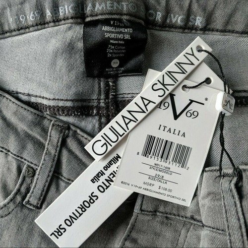 Versace V19.69 Italia Abbigliamento 29 8 Giuliana Skinny Jeans Embroidered Boho - Picture 9 of 12