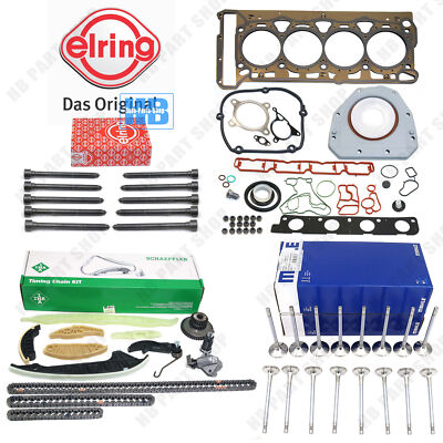 Timing Chain Head Gasket Set Intake Exhaust Valves Kit For Audi VW Jetta 2.0 TSI