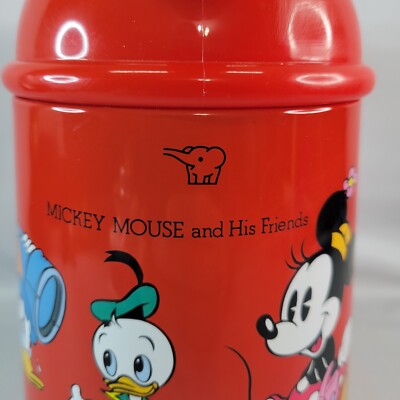 Vintage Zojirushi Red Vacuum Flask Carafe Mickey Mouse And His
