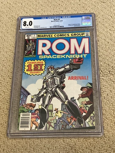 Rom Space Knight 1 CGC White Pages Newsstand (1st app Rom)