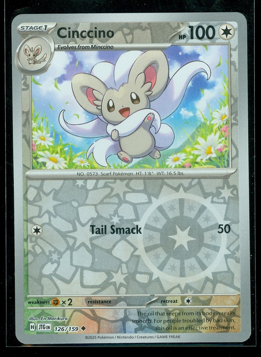 Pokemon CINCCINO 126/159 Journey Together Rev Holo - MINT