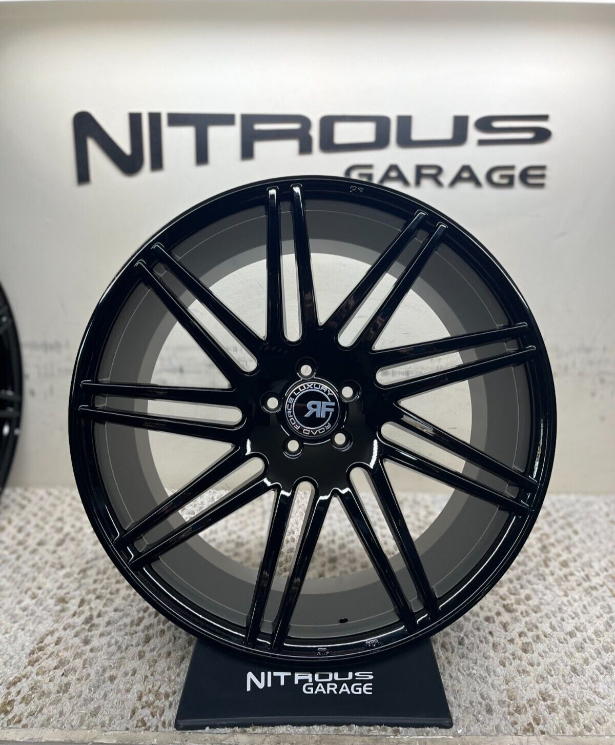 22 BLACK CONCAVE STAGGERED RF11 WHEELS FITS BENTLEY FLYING SPUR SEDAN 2003-2018