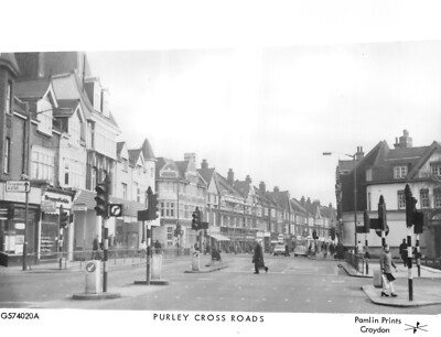 PAMLIN DRUCK POSTKARTE PURLEY CROSS ROAD UNGELAUFEN SEHR GUT POSTFRISCH