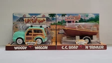 Chevron Cars WOODY WAGON & C. C. BOAT 'N TRAILER Set - NRFB