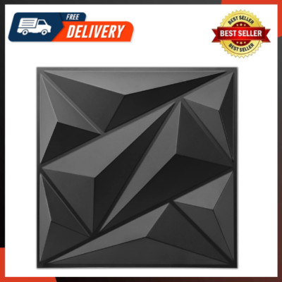 33 Pack 3D Wall Panel Diamond for Interior Wall Décor PVC Flower Textured Wall