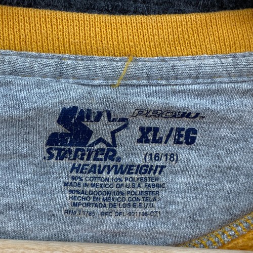 Starter Pullover Sweatshirt Golden Yellow Fleece Youth XL Heavyweight Vtg - Picture 3 of 12
