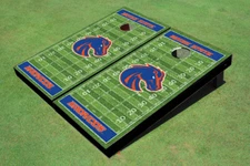 Boise State University Royal Matching Football Field Custom Cornhole Boards