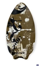 Skim Lizard 2009 JGR Wood Skimboard With Abstract Gold/Black/White Design