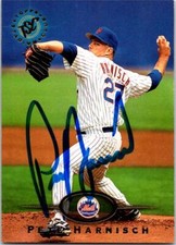 Pete Harnisch signed baseball card (New York Mets) 1995 Topps Stadium Club #535