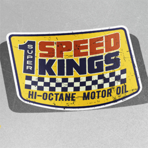 Super Speed King Octane Oil Vinyl Sticker Decal Window Car Van Bike 3449 - Afbeelding 1 van 3