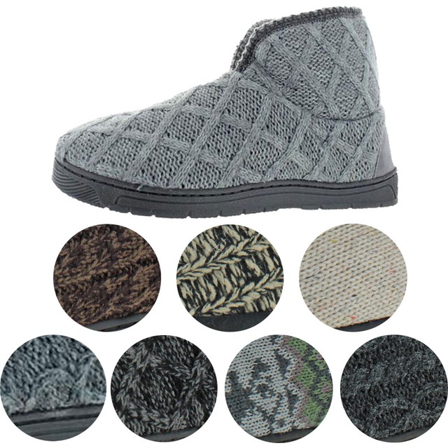 MUK Luks Mens Mark Gray Knit Bootie 