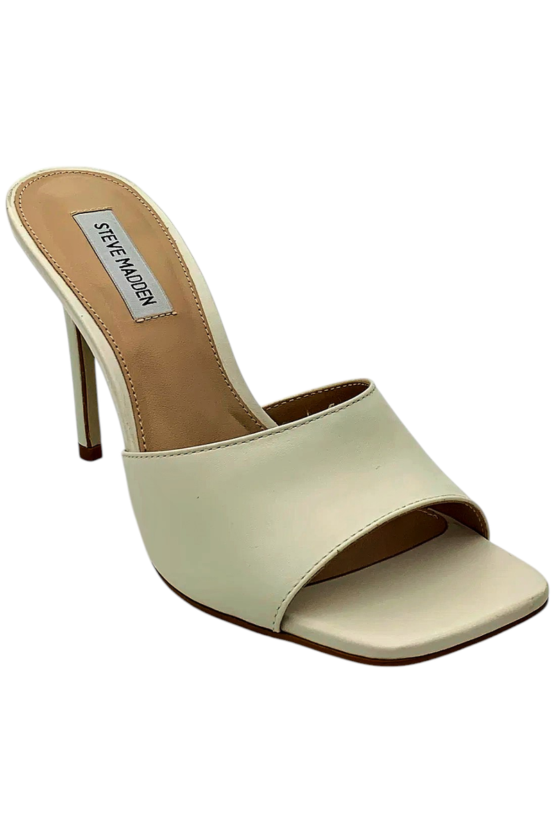 Steve Madden Women's Signal Heeled Sandal White Leather | eBay