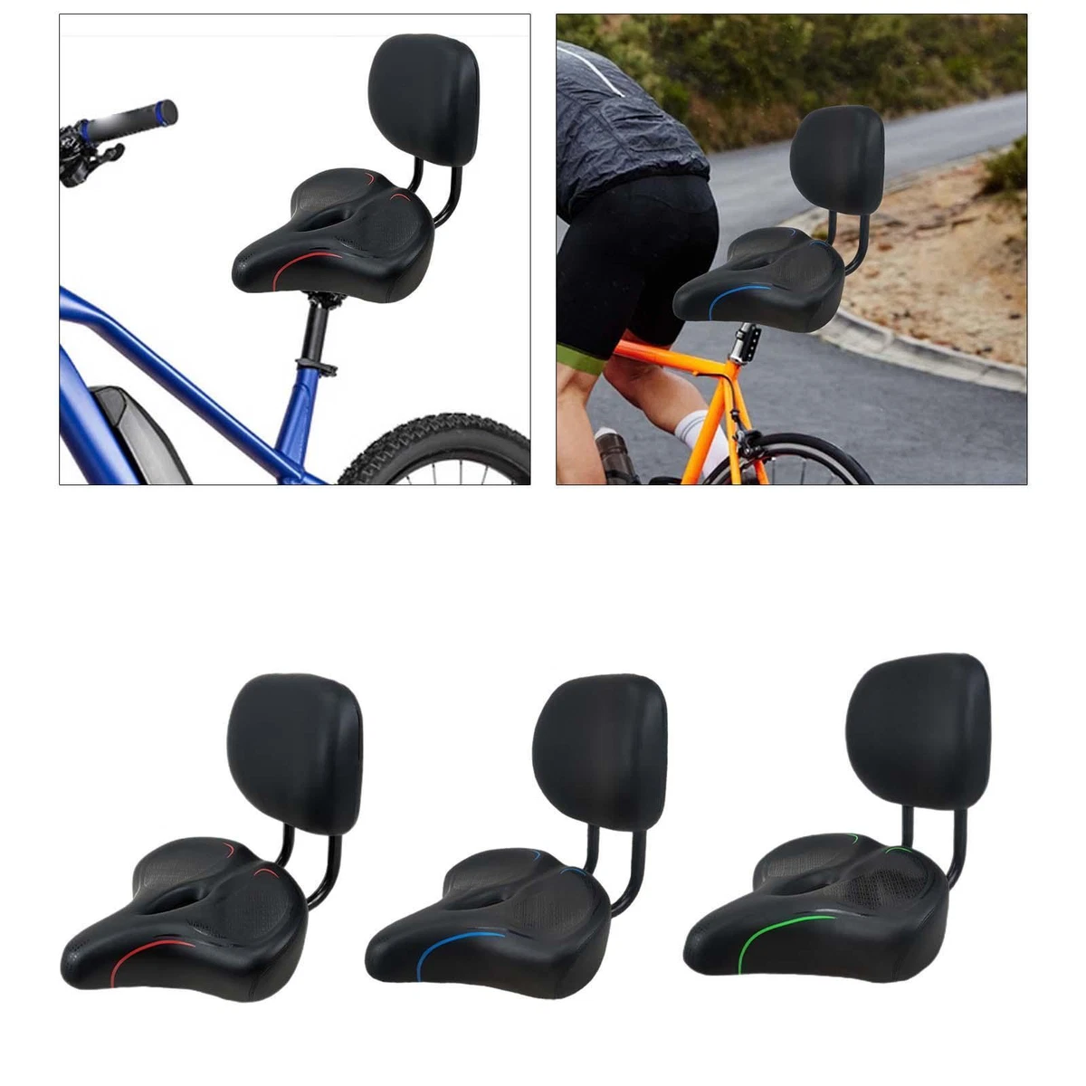 Bike Seat with Backrest Bicycle Saddle Seat Comfortable, Heavy