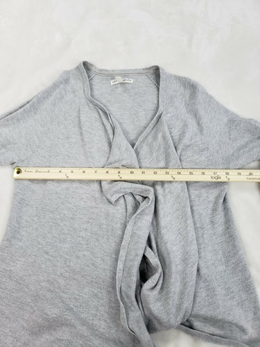 AEROPOSTALE Gray Cardigan Sz L Knit Open Sweater Shirt Top Draped Short Length - Picture 5 of 9