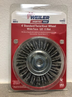Weiler 36012 Vortec Pro 4 in. Twisted Wire Wheel Brush Carbon Steel 20000 rpm