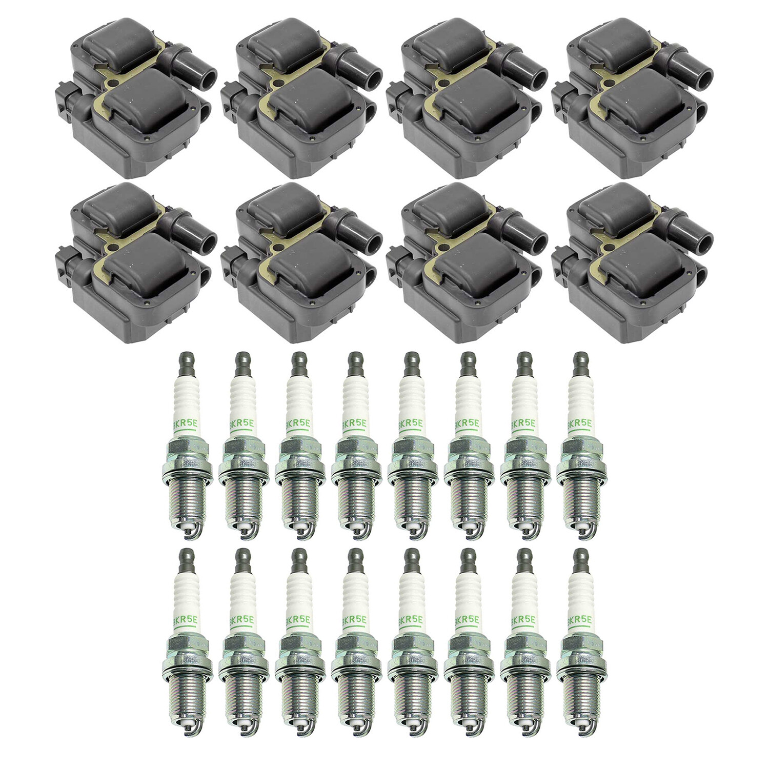 Bosch 8 Ignition Coil NGK 16 V-Power Spark Plug Kit For W202 C215 C208 W210 V8