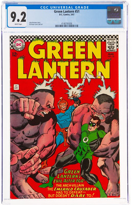   Green Lantern #51 CGC NM 9.2 White PAGES 1967 Green Lantern's Evil Alter Ego