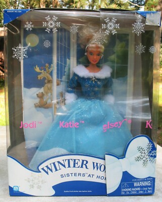 Vtg IOB 1990s Kid Kore Winter Wonderland Sisters at Home 11 1/2'' BarbieType Doll