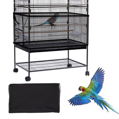 Daoeny Large Bird Cage Cover, Seed Catcher, Adjustable Soft Black