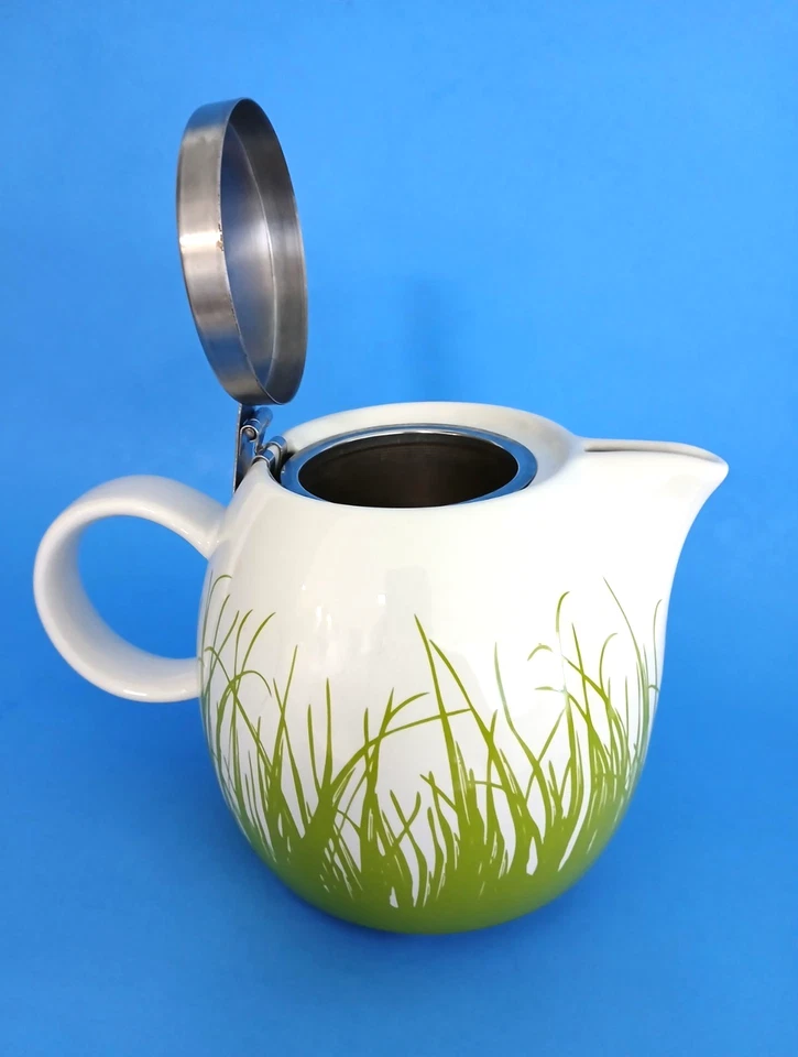 Tetera de cerámica Tea Forte diseño de hierba de resorte 3 tazas con colador fresco Foto 3 de 4