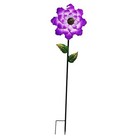 New ListingMetal Flower Garden Stakes Yard Art, 42" Large Handcrafted Purple Metal