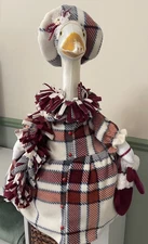 GOOSE CLOTHES ~DARK RED PLAID  WINTER COAT - GOOSE OUTFITS BY TERRI