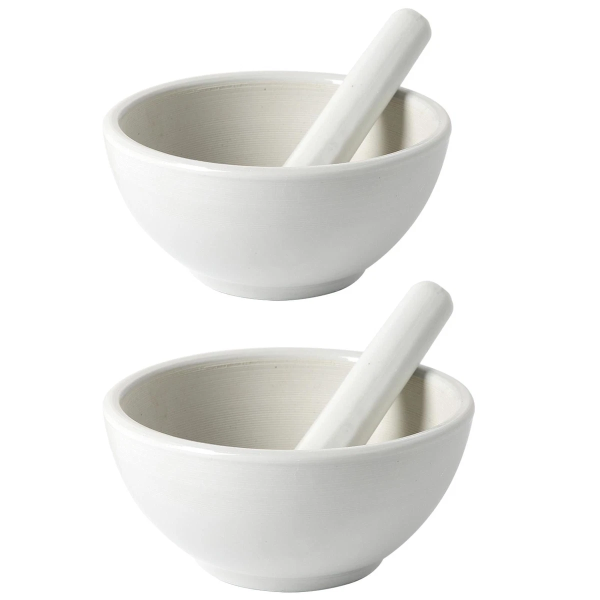 Mortaio E Pestello In Porcellana Alpina, 11 Cm, Bianco – Ideale Per Macinare Spezie Ed Erbe, Adatto A Microonde E Congelatore