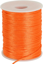 TONIFUL 2Mm X 110 Yards Orange Nylon Cord Satin String for Bracelet Jewelry Maki