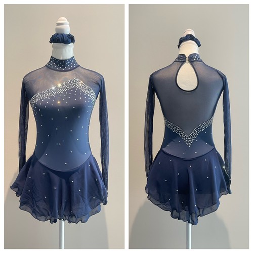 Adult Small Ice Skating Dress Rhinestone Figure Skating Competition Costume