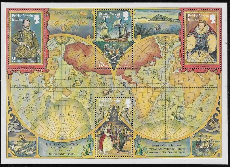 Virgin Islands 1980 #388A & 394a MNH Circumnavigation of the Globe/Birds
