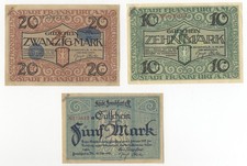 Frankfurt am Main, Notgeld 1918 - 3 Scheine