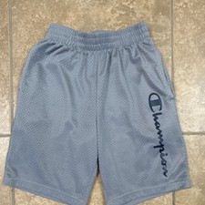 Champion boys Athletic Mesh Shorts Gray Size M Elastic Waist