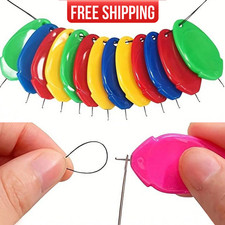 10pcs Red Needle Threader Set Easy Sewing Machine Threader Seniors Beginners UK