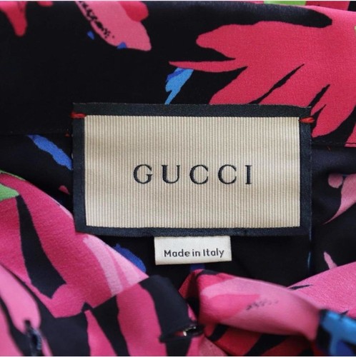 Camisa Gucci X Ken Scott Floral Seda Con Cinturón, Talla IT40/UK8 - Imagen 6 de 7