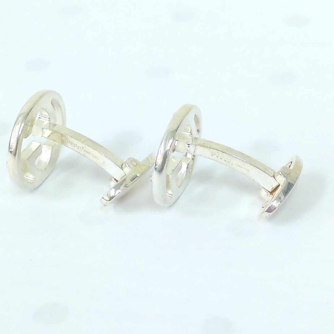 GUCCI Interlocking Cufflinks Sterling Silver 925 … - image 4