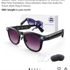 AMZISH AI Smart Glasses with Camera, Bluetooth Recording Sunglasses