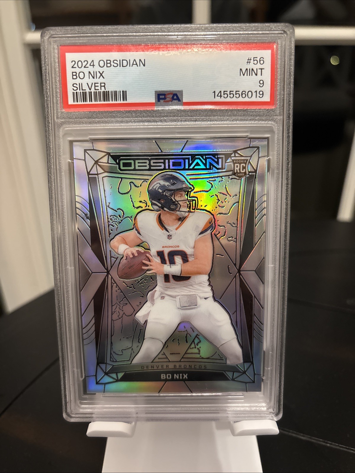 2024 Panini Obsidian - Bo Nix #56 Silver /75 (RC) PSA 9