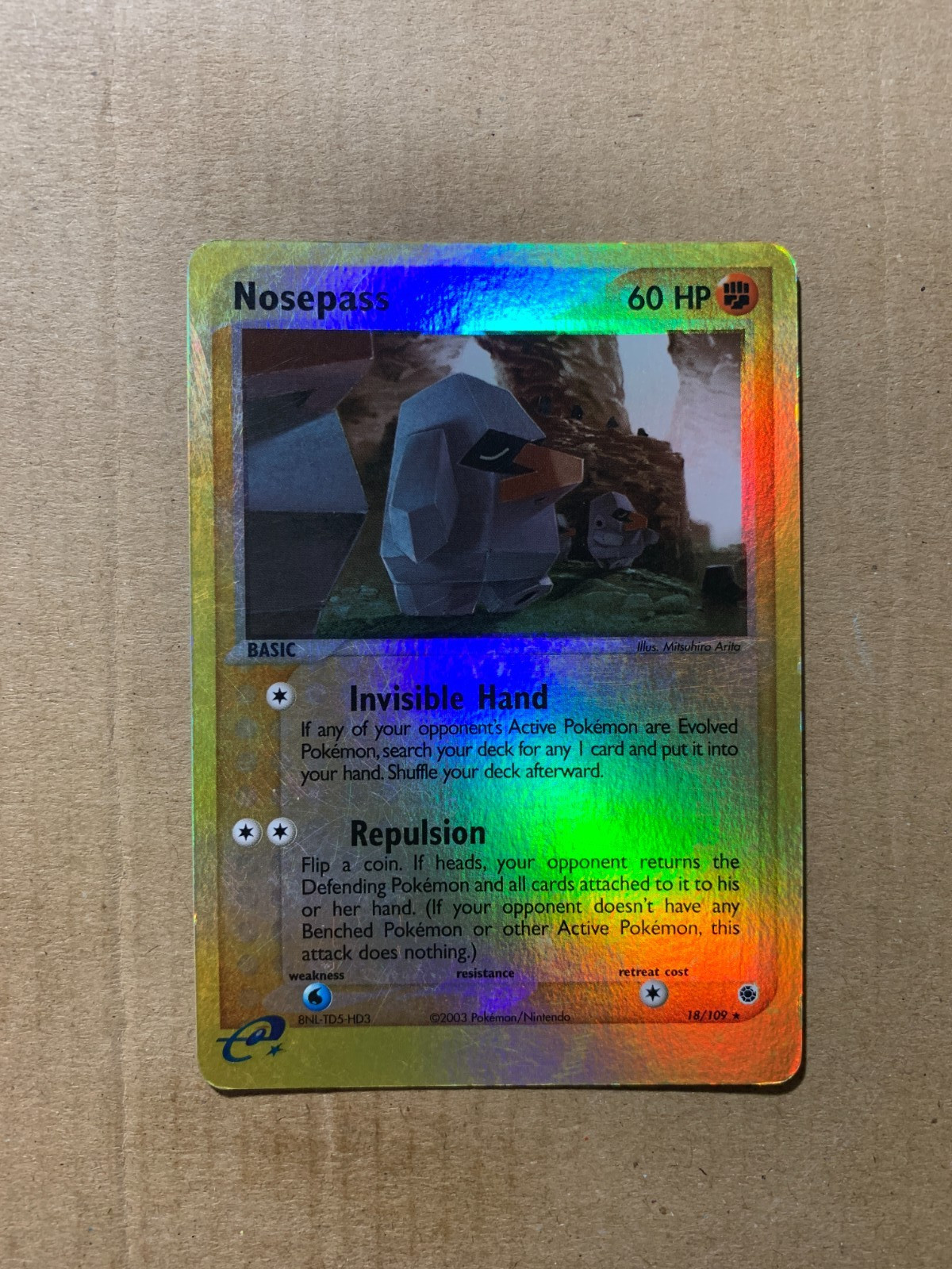 Nosepass 18/109 EX Ruby & Sapphire - Reverse Holo Pokemon Card - HP
