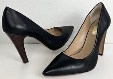 Vince Camuto Leather Stiletto Dress Pumps Heels Black Size 8M/38