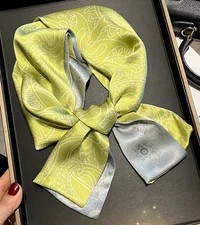 100% Mulberry Silk 150X15cm solid color Print Shawl Bandanna Scarf Neckerchief 