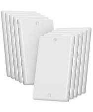 Bates- Blank Wall Plate Cover, Pack of 10, 1 Gang, Standard Size, White