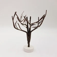 Trackside 4" Brown Wire Artificial Landscape Winter Tree Snow Capped Figurine