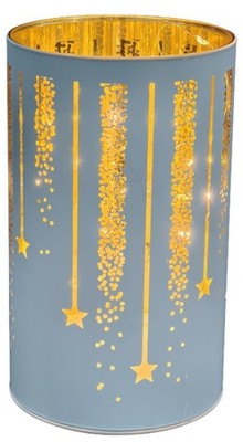 TrendLine Glasgefäß Glas Ø 10 x 17 cm weiß  Windlicht