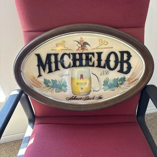 Vintage Michelob Beer Advertising Sign | Great for Bar / Man Cave! | 23in x 15in