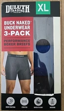 ⭐NEW⭐ Duluth Trading Buck Naked Boxer Brief 3 Pack Men's XLARGE Blue Gray Black