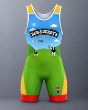 Ben & Jerry's Wrestling Singlet Suplex Sells Cow Ice Cream Sublimated Singlet