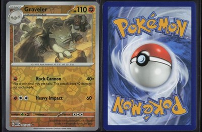 Graveler Reverse Holo 075/165 Uncommon 151 Pokemon Card Lightly Played