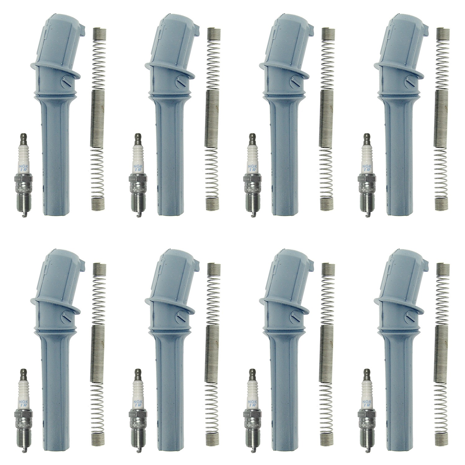 NGK 8 Laser Iridium Spark Plugs 8 Coil Boots Kit for Mustang F-150 Lariat XL V8